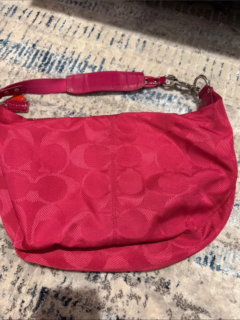 Coach Pink Signature Monogram Shoulder Bag